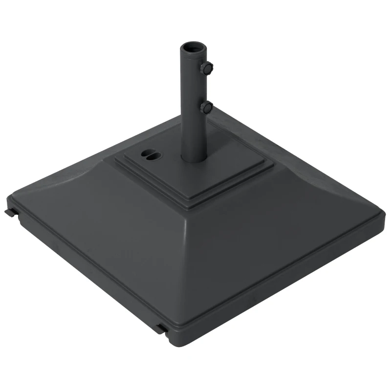 Outsunny 60kg Water/Sand Fillable Parasol Base, with Wheels - Black