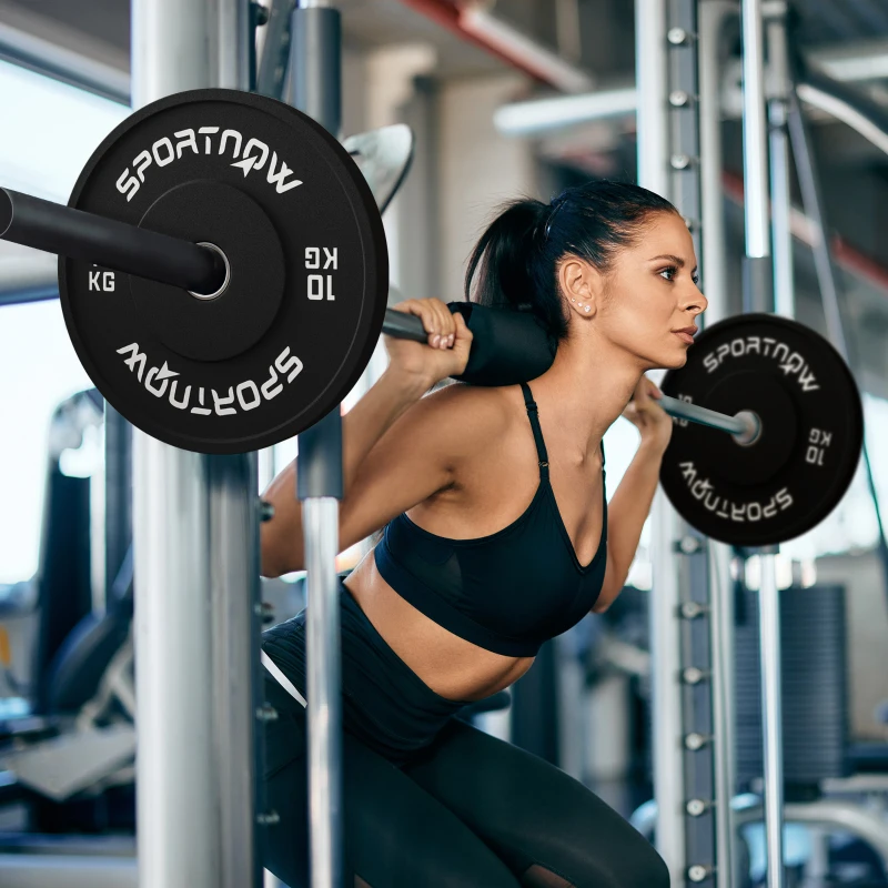 SPORTNOW Conjunto de Discos 2x10 kg Padrão Olímpico Borracha Silencioso Preto