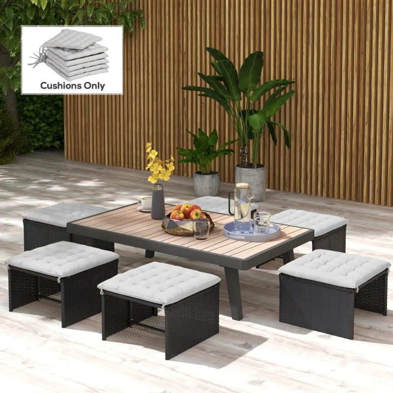 Outsunny Gartenstuhauflage Sitzpolster Gartenpolster, mit Steppung, 40 x 40 x 4 cm, Hellgrau