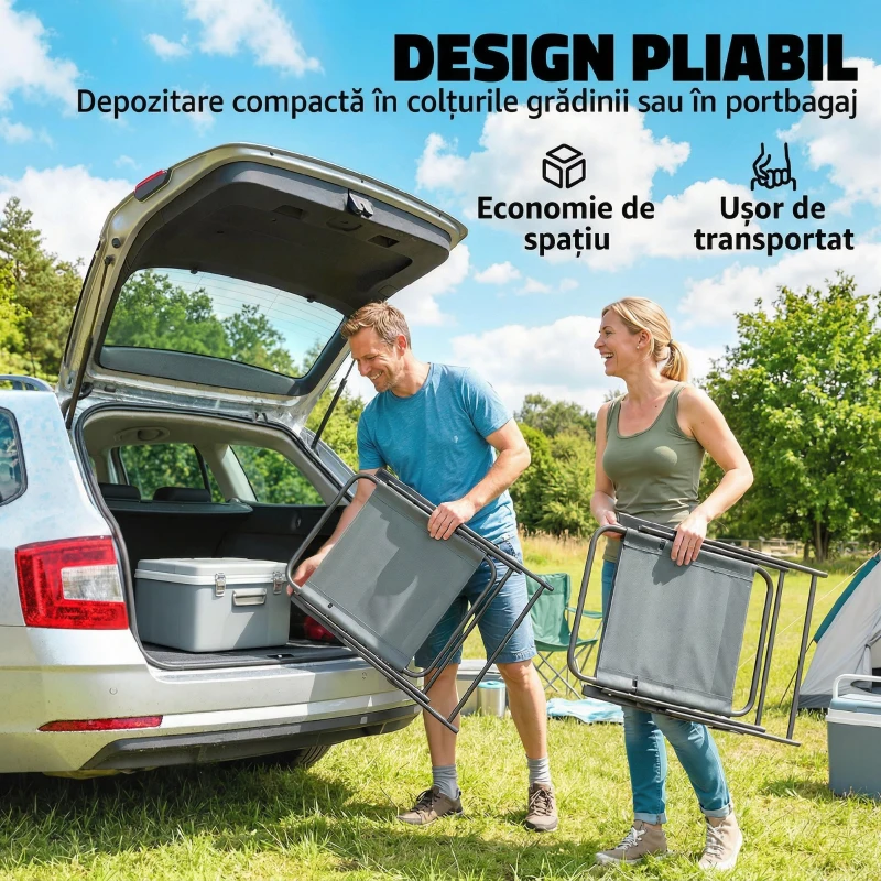 Outsunny scaun pliabil compact pentru terasă