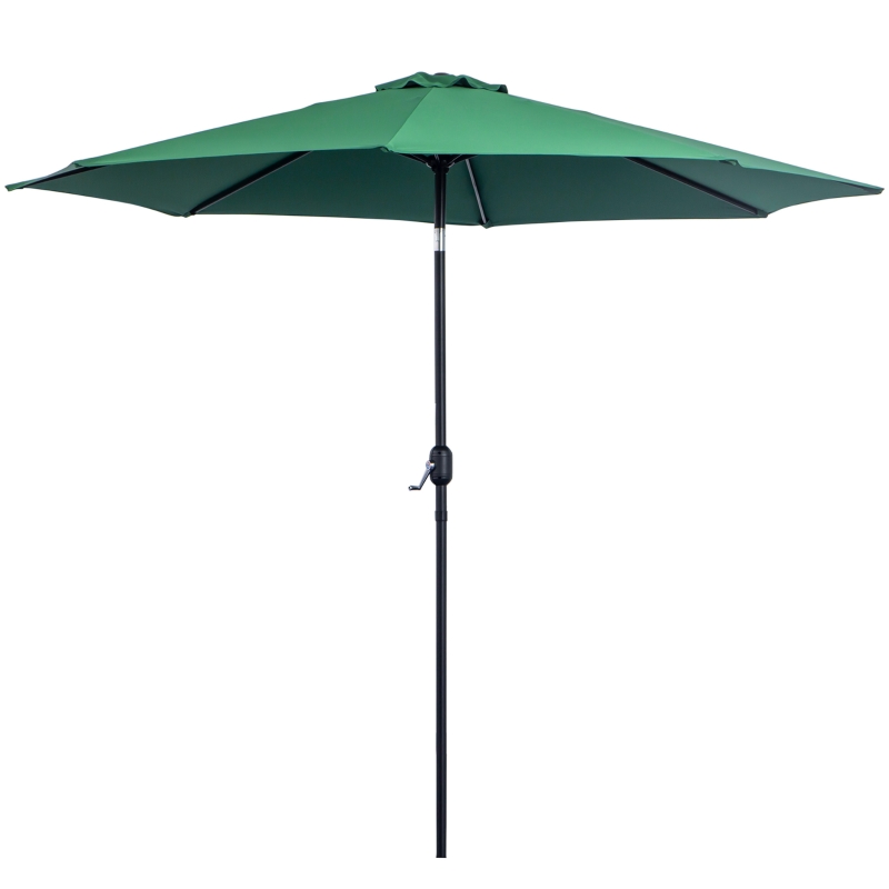 Outsunny Parasol de Jardin Extérieur 3x3 m, Parasol Inclinable Octogone avec Manivelle, 8 Baleines, Anti-UV, Vert