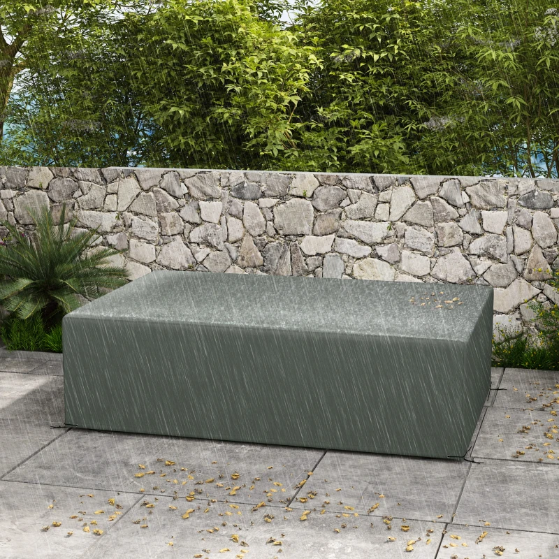 Outsunny Outdoor Garden Furniture Cover Waterproof, Anti-UV 600D Heavy Duty Oxford Fabric Patio Furniture Cover for Rectangular Sofa Table Set, Dark Grey, 245 x 165 x 66 cm