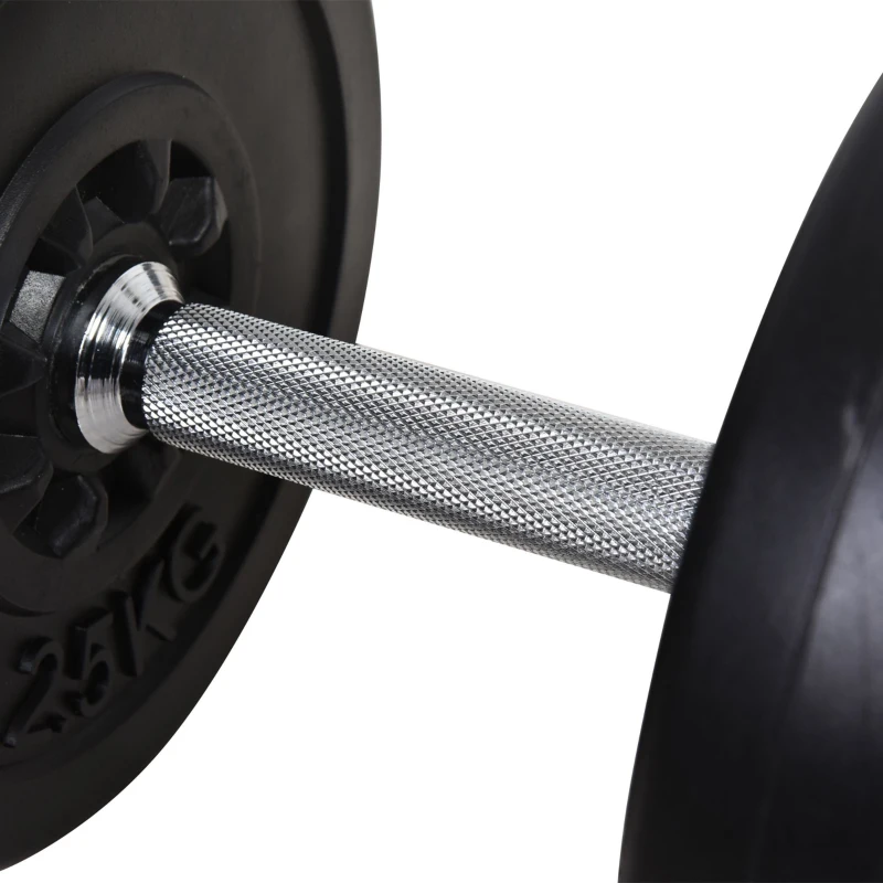 HOMCOM Set Manubri Palestra Regolabili 65kg, Set di Bilanciere con Pesi Regolabili, 14 Dischi e Impugnatura Antiscivolo, Pesi Manubri, per Braccia Allenamento Fitness Casa e Palestra, Nero