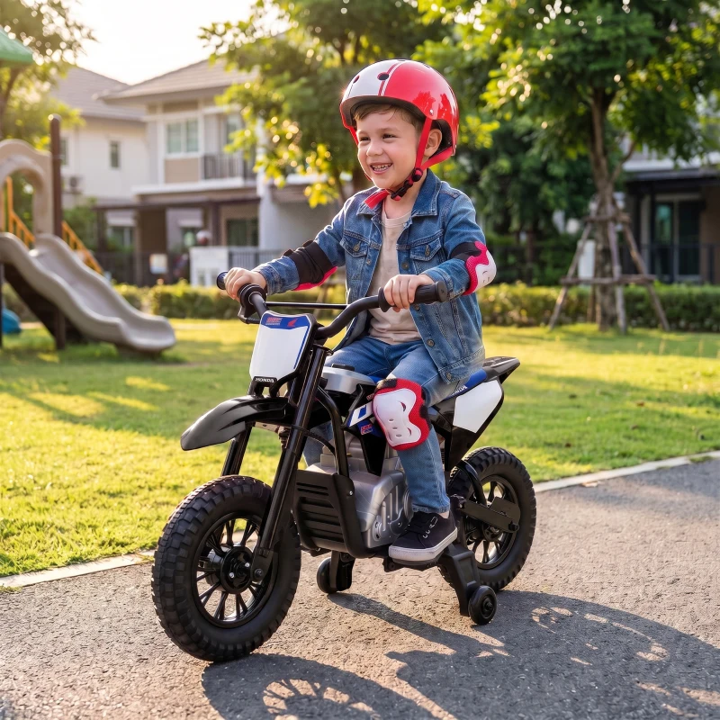 AIYAPLAY Elektro Motorrad Kinder HONDA CRF 450R 12V Kinder Motocross mit 35W Motor Lithium Akku Hinterradfederung 12 Zoll Rädern