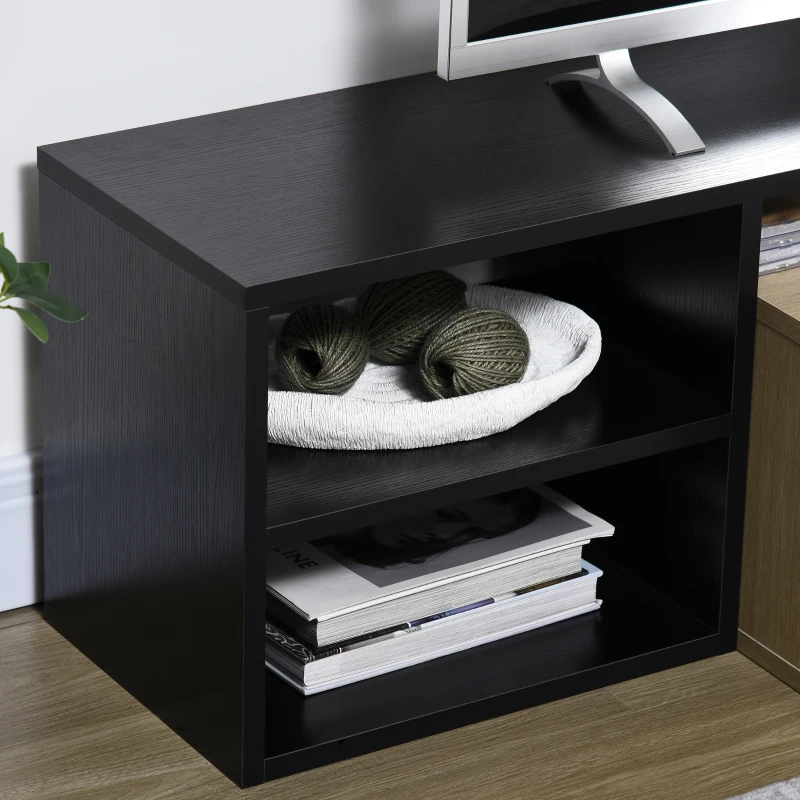 HOMCOM Móvel TV banco TV até 165,1 cm com prateleira removível estilo contemporâneo porta basculante para sala e quarto