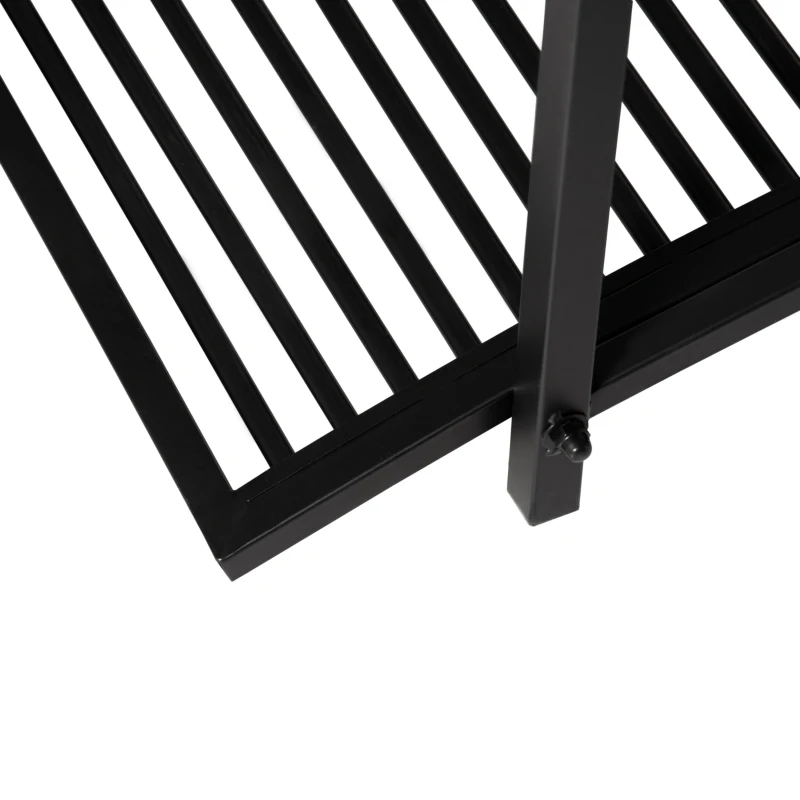 Outsunny Gartenbrücke, Teichbrücke mit Sicherheitsgeländer, Zierbrücke bis 100 kg belastbar, 102 x 48 x 49 cm Schwarz