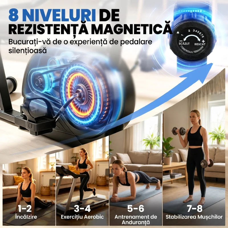 SPORTNOW bicicletă orizontală recumbentă pentru uz casnic