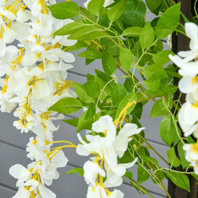 HOMCOM Artificial Plant White Wisteria Tree Faux Decorative Plant in Nursery Pot for Indoor Decor, 160cm