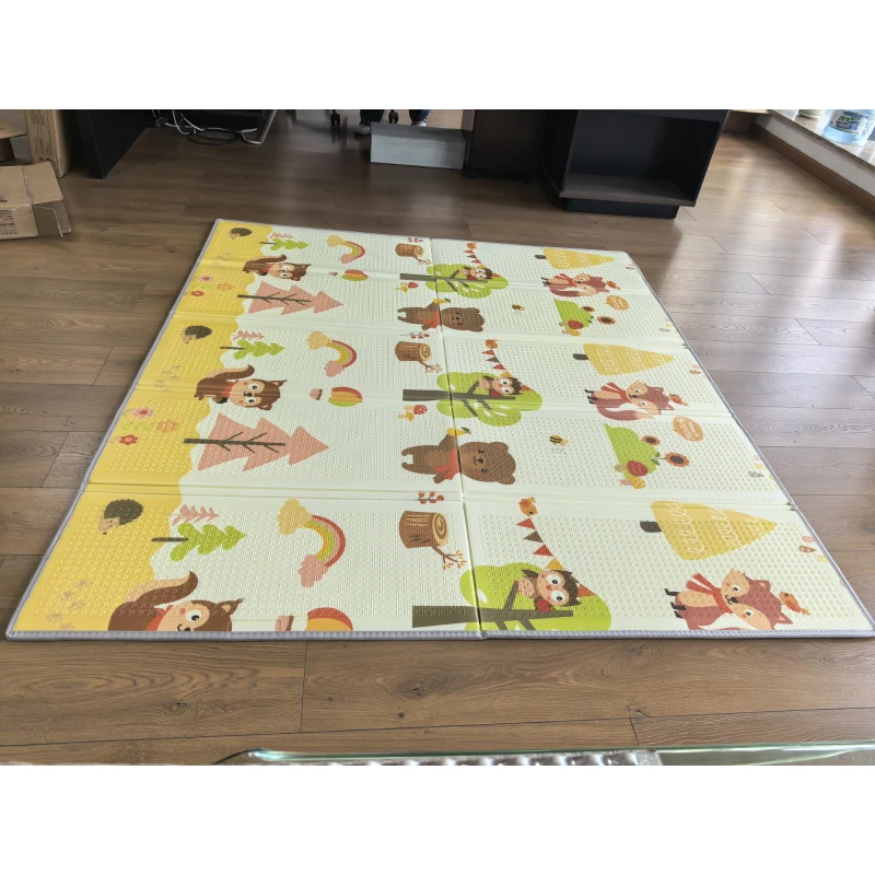 AIYAPLAY Tapete de Atividades Dobrável e Reversível para Bebê, 200 x 180 cm, Tapete de Brincar em Espuma Espessa, Antiderrapante e Impermeável