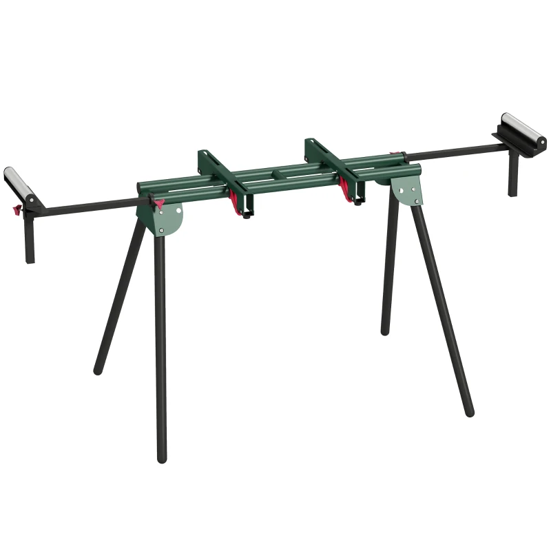 HOMCOM Suport pentru Troncatrice cu Brațe Reglabile, Picioare Pliabile, Înălțime Ajustabilă, Capacitate 150 kg, Verde