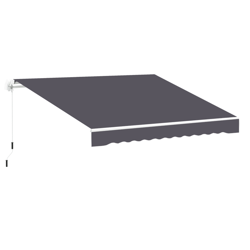 Outsunny Telo di Ricambio per Tenda a Bracci Retrattile in Poliestere Anti UV da 3.6x3 m, Grigio