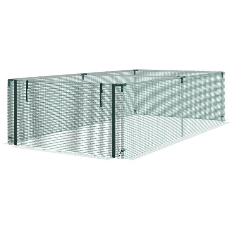 Outsunny Estufa de jardim para tomates rede de proteção porta enrolável com zíper HDPE, dim. 125L x 248l x 62,5H cm