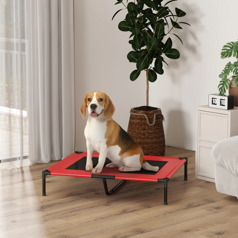 PawHut Cama Elevada Cama para Cão Gato Cama de Campanha Cama Elevada Animais Tecido Oxford Textilene Microperfurado Metal