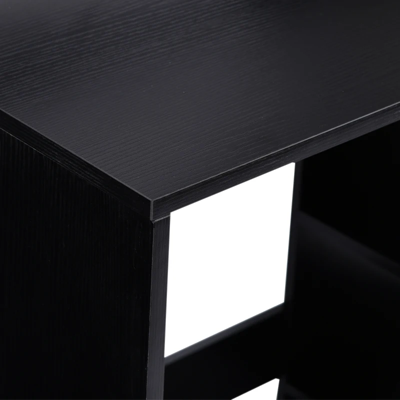 HOMCOM Secretária para computador com 2 gavetas, secretária com arrumação, 137 x 55 x 92 cm, prateleiras abertas e bandeja para impressora, estilo moderno, mesa para computador para quarto, estúdio, preto