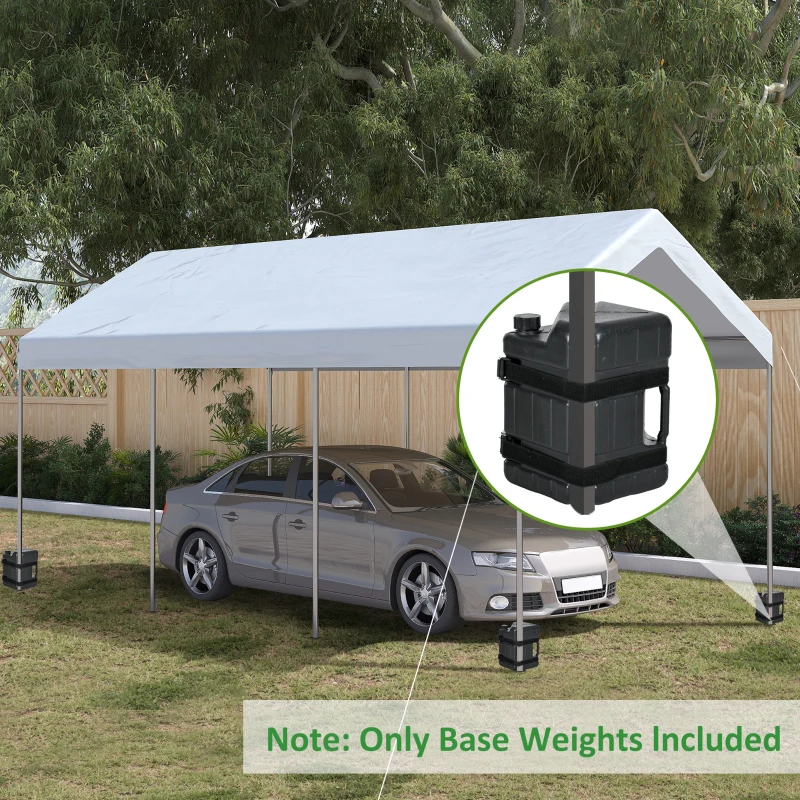 Outsunny HDPE Gazebo Weights Set of 4, Water or Sand Filled Weights for Gazebo Legs, with Built-in Handles and Secure Straps