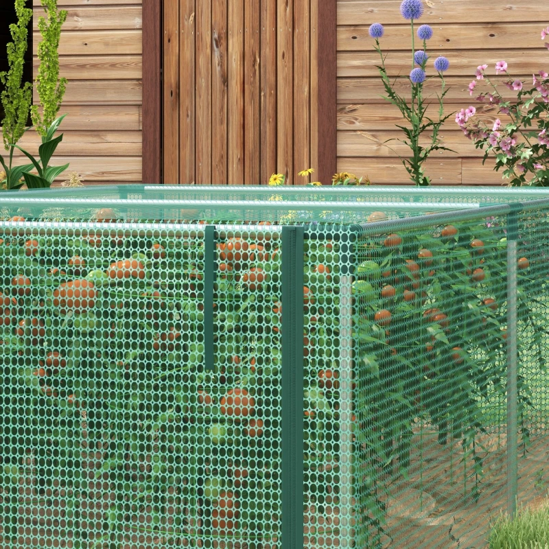 Outsunny Estufa de jardim para tomates rede de proteção porta enrolável com zíper HDPE, dim. 125L x 248l x 62,5H cm