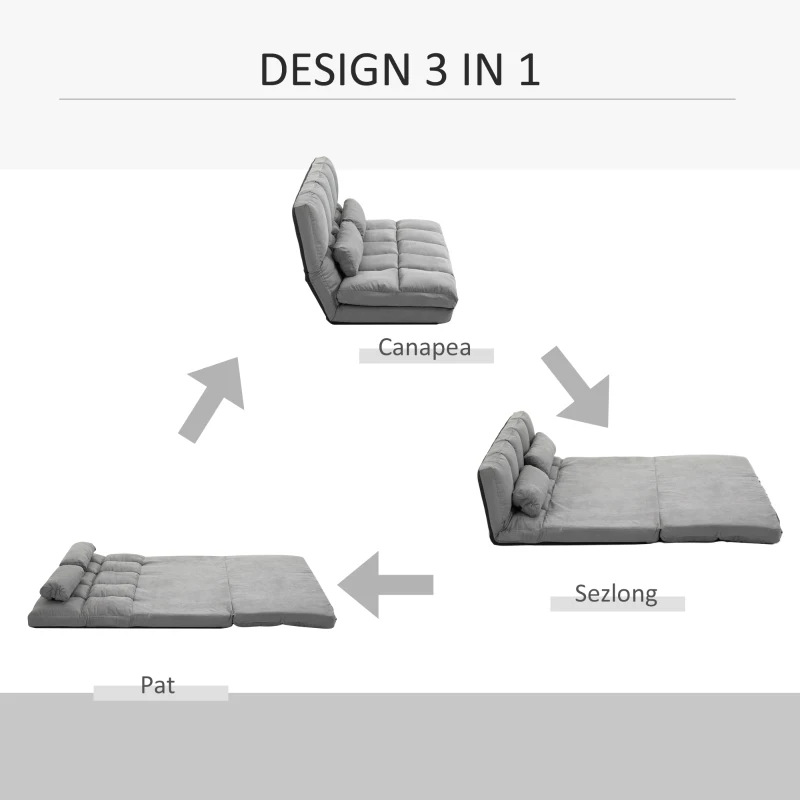 HomCom canapea de podea, pliabila 130x73x60 cm | AOSOM RO(m-4)