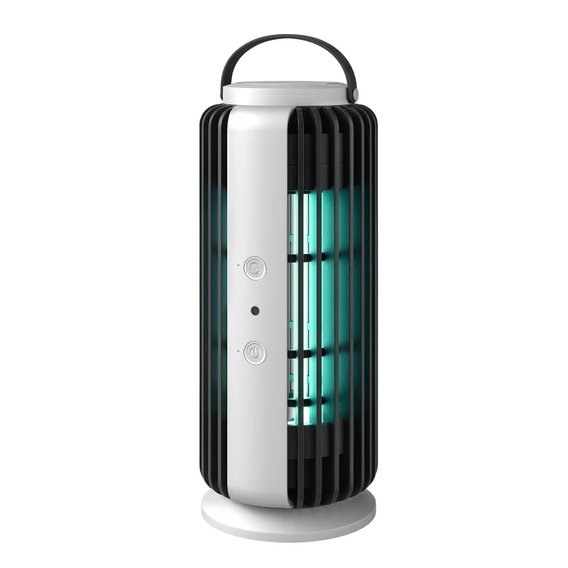 Outsunny Electric Fly Zapper Indoor, Fly Killer with Fan, 365nm LED Light, Auto On Off Sensor, 8 W Bug Zapper with Handle