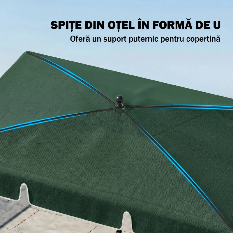 Outsunny Umbrela pentru Gradina 2x2.4 m, Umbrela Dreptunghiulara