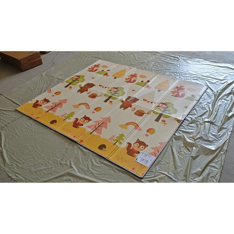 AIYAPLAY Tapete de Atividades Dobrável e Reversível para Bebê, 200 x 180 cm, Tapete de Brincar em Espuma Espessa, Antiderrapante e Impermeável