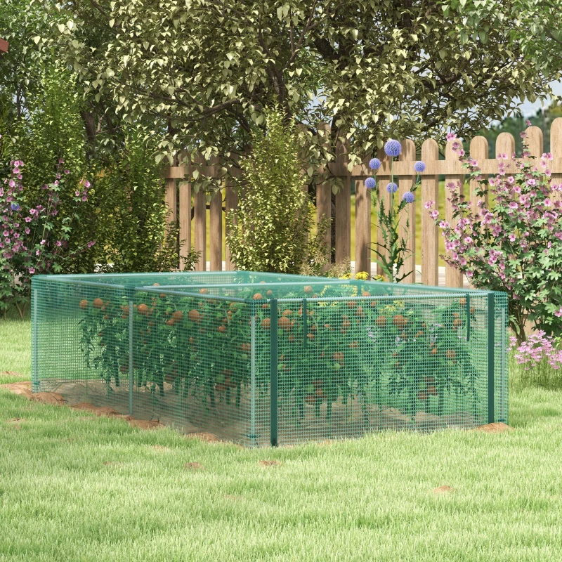 Outsunny Estufa de jardim para tomates rede de proteção porta enrolável com zíper HDPE, dim. 125L x 248l x 62,5H cm