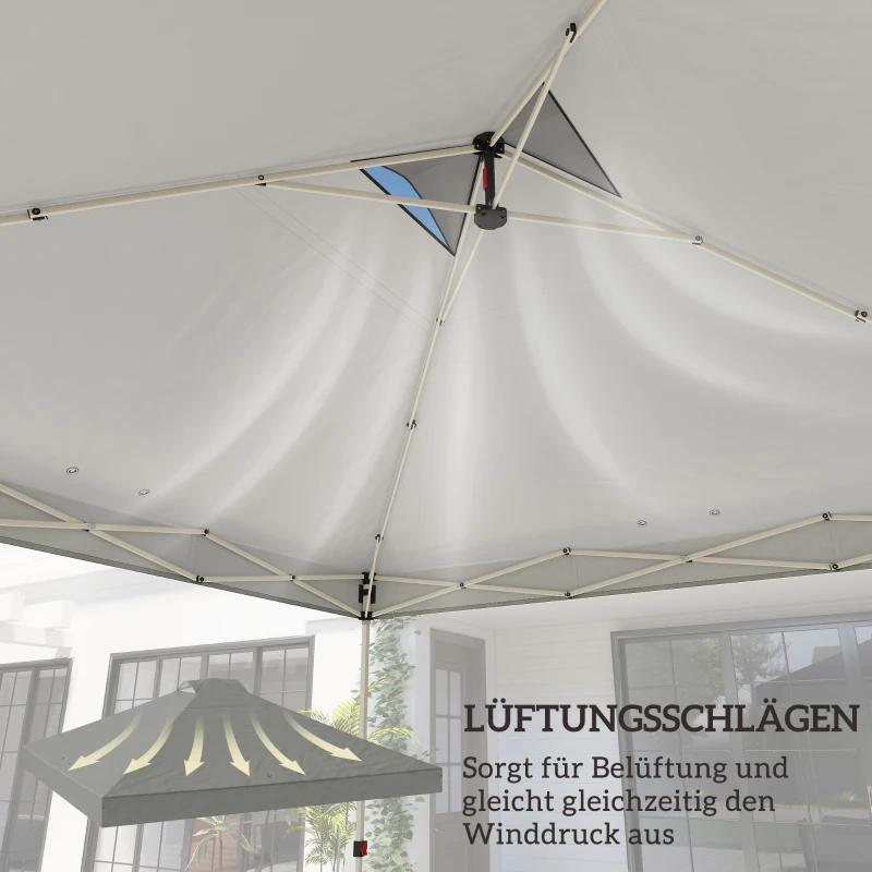 Outsunny Pavillon-Dach Ersatz UV50+ wasserfest mit 8 Abflusslöchern 3 x 3 m, Hellgrau