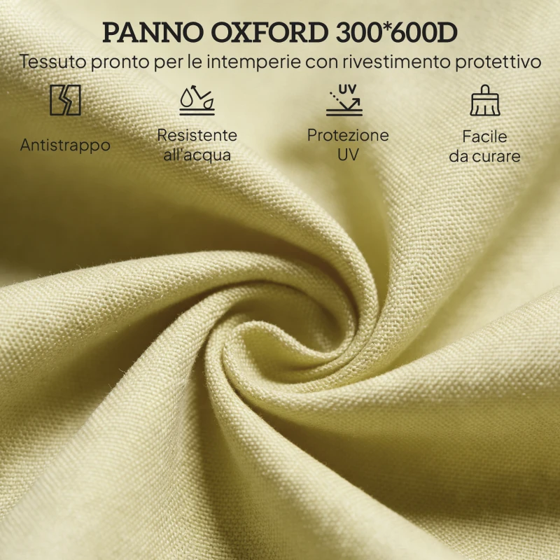 Outsunny Lettino da Giardino con Schienale Regolabile in 5 Posizioni, in Acciaio e Tessuto Oxford, 188x56x28 cm, Beige