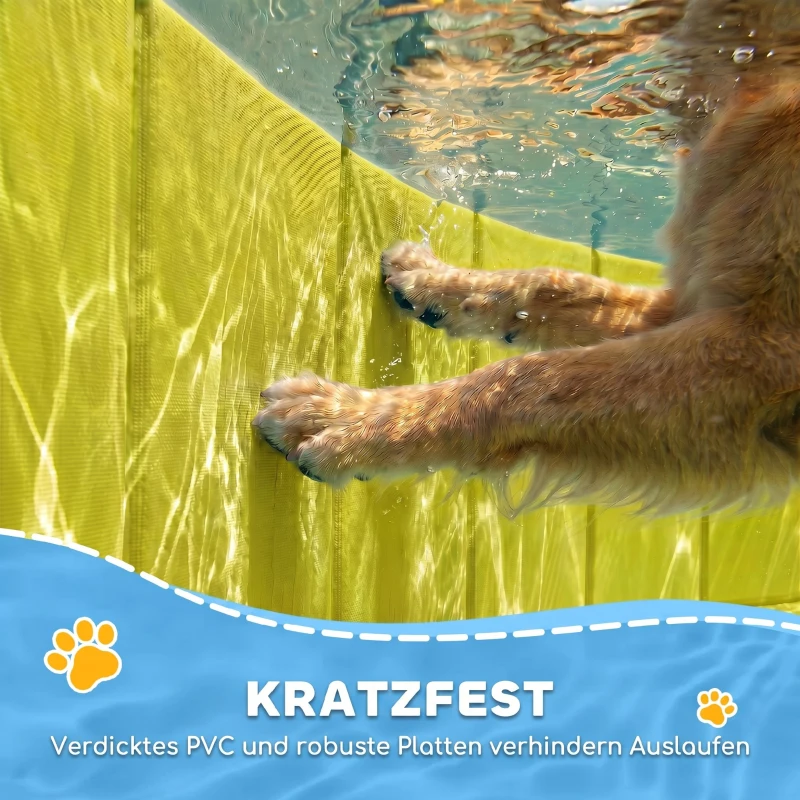 PawHut Faltbarer Hundepool für Große und Mittelgroße Hunde, mit Anti-Rutsch-Boden für Enten, Innen- und Außen, 120x30cm