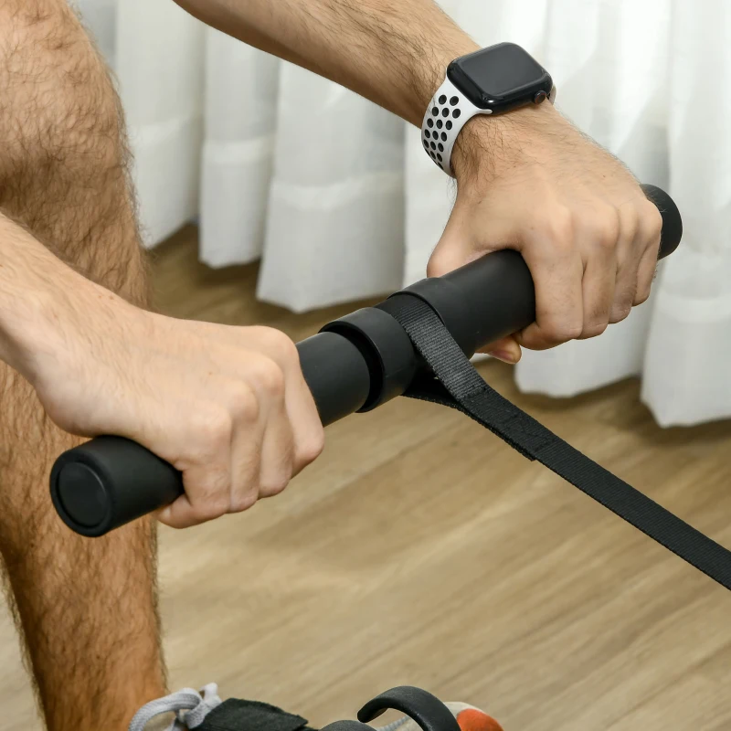 SPORTNOW Remador de água para apartamento remador de apartamento dobrável 6 níveis de resistência ecrã LCD multifuncional aço PC preto