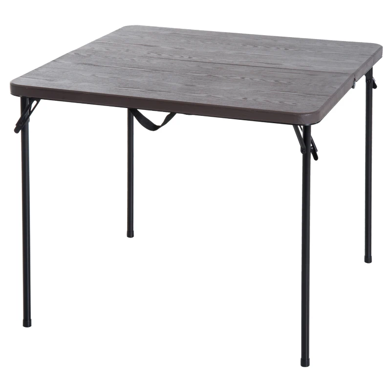 Outsunny Mesa de Camping Plegable y Portátil tipo Mesa Buffet Auxiliar Ligera y Multiusos con Asas PP 86x86x71.5cm (LxANxAL)
