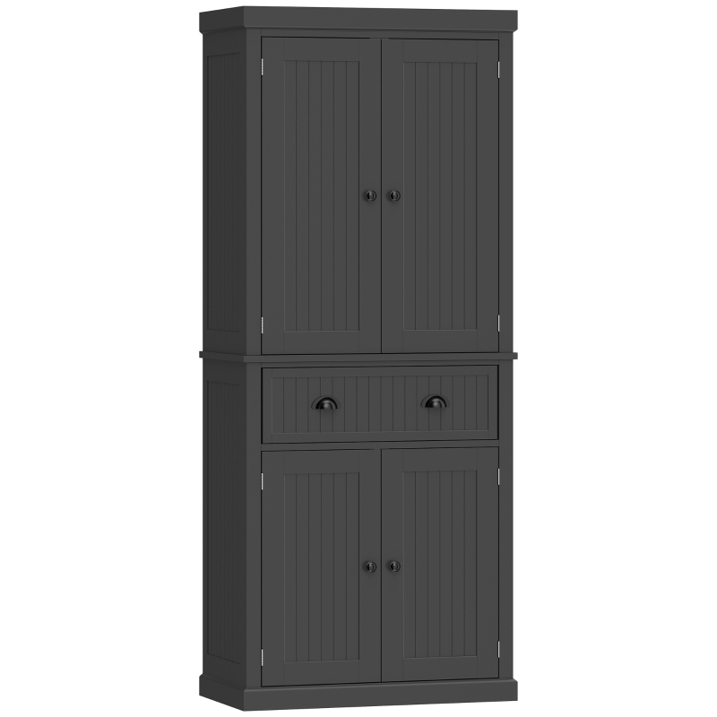 HOMCOM Kitchen Storage Cabinet with Drawer and Adjustable Shelves - Black