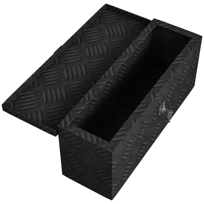 HOMCOM Caixa de arrumação - caixa de ferramentas em alumínio -  alu. fecho com chave - dim. 50L x 15,5l x 20,5H cm