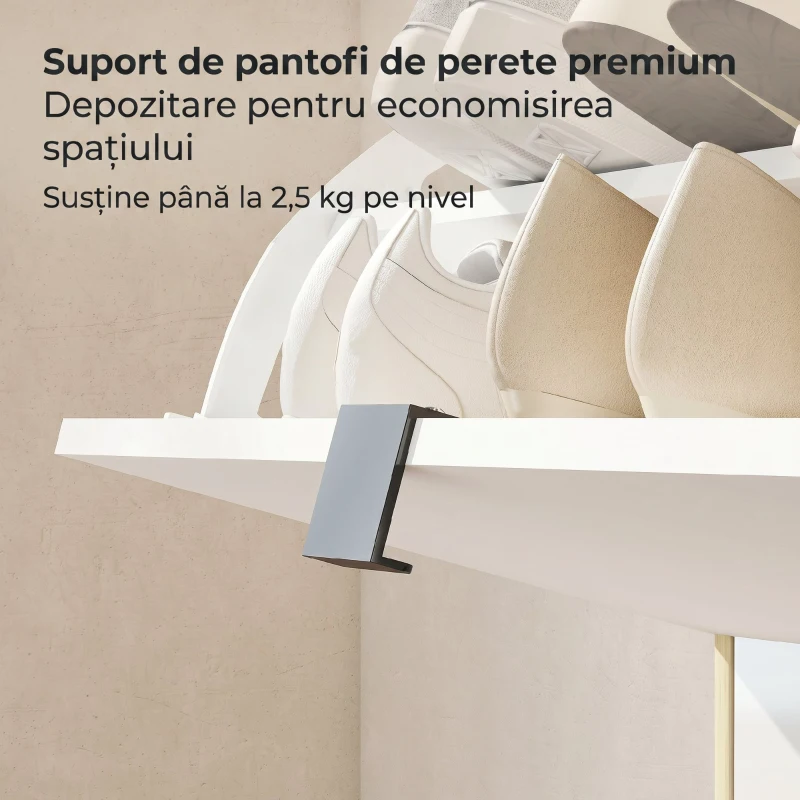 HOMCOM Dulap Slim Modern pentru Pantofi, cu 3 Sertare Rabatabile pentru 24 de Perechi, 80x24x127 cm, Alb