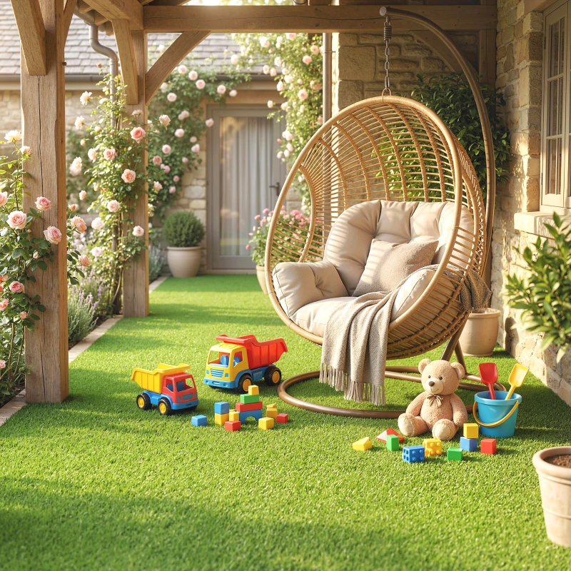 Outsunny Gazon Artificial pentru Exterior 1m x 4m, Covor Verde Sintetic cu Înălțime de 10mm, Drenant, Ideal pentru Grădini, Terase, Familii, Animale de Companie, Interior și Exterior