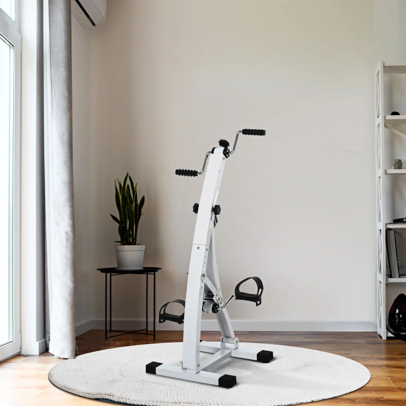 HOMCOM Pedaltrainer für Senioren extra Leise Mini Heimtrainer mit LCD Display Befestigungsband Arm- und Beintrainer Bewegungstrainer Tischfahrrad Mini Bike Fitnessgerät für Zuhause Büro