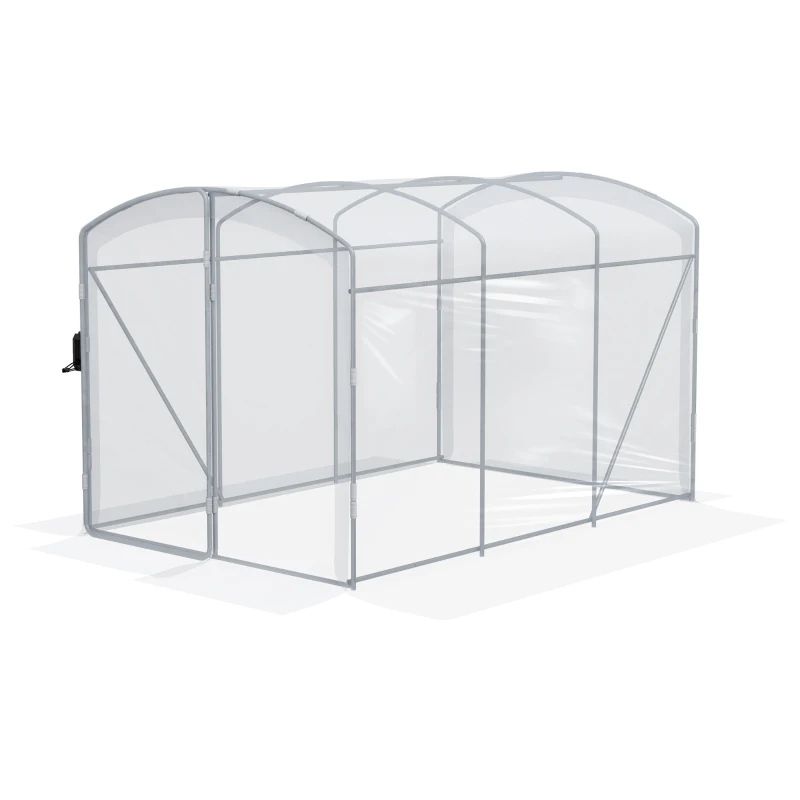 Outsunny Tunnel-Gewächshaus, begehbar, transparente Folie, verzinkter Stahlrahmen, 3 x 2 x 2m
