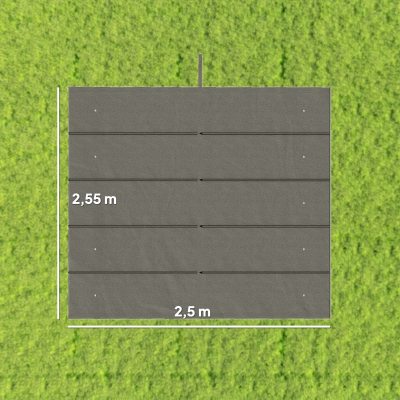 Outsunny Lona de Cobertura para Pérgola Retrátil 3x3 m Apenas Lona 250x255 cm Cinza Claro