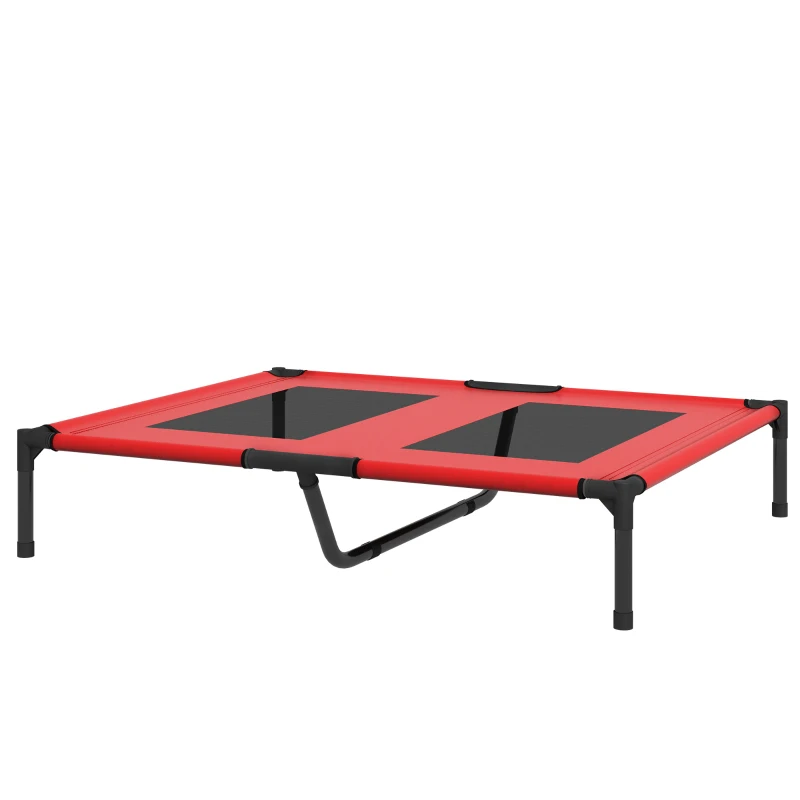 PawHut Cama Elevada Cama para Cão Gato Cama de Campanha Cama Elevada Animais Tecido Oxford Textilene Microperfurado Metal