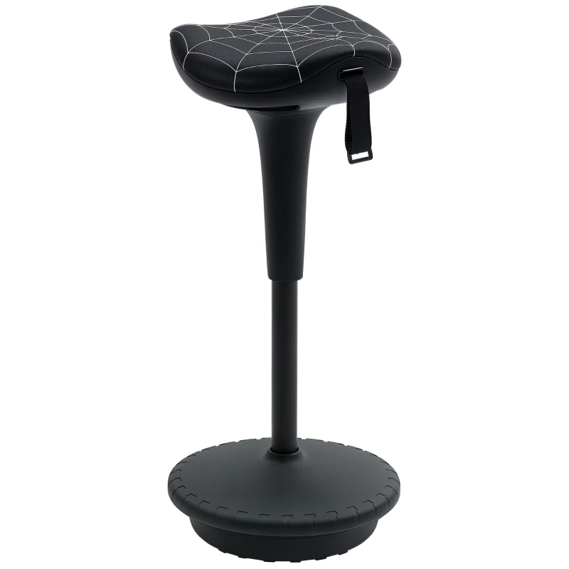 Vinsetto Bürohocker mit Schwenkfunktion, ergonomischer Hocker, höhenverstellbar 65,5-83,5 cm 120° neigbar Schwarz