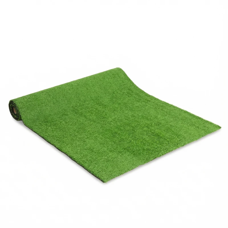 Outsunny Gazon Artificial pentru Exterior 1m x 4m, Covor Verde Sintetic cu Înălțime de 10mm, Drenant, Ideal pentru Grădini, Terase, Familii, Animale de Companie, Interior și Exterior