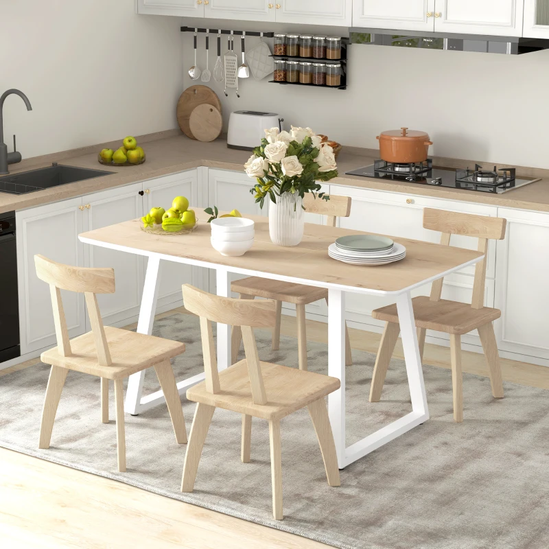 HOMCOM Klappbarer Esstisch, ausziehbar, industrieller Stil, MDF-Holzoptik, Metall, 120-160 x 80 x 76 cm, Eiche