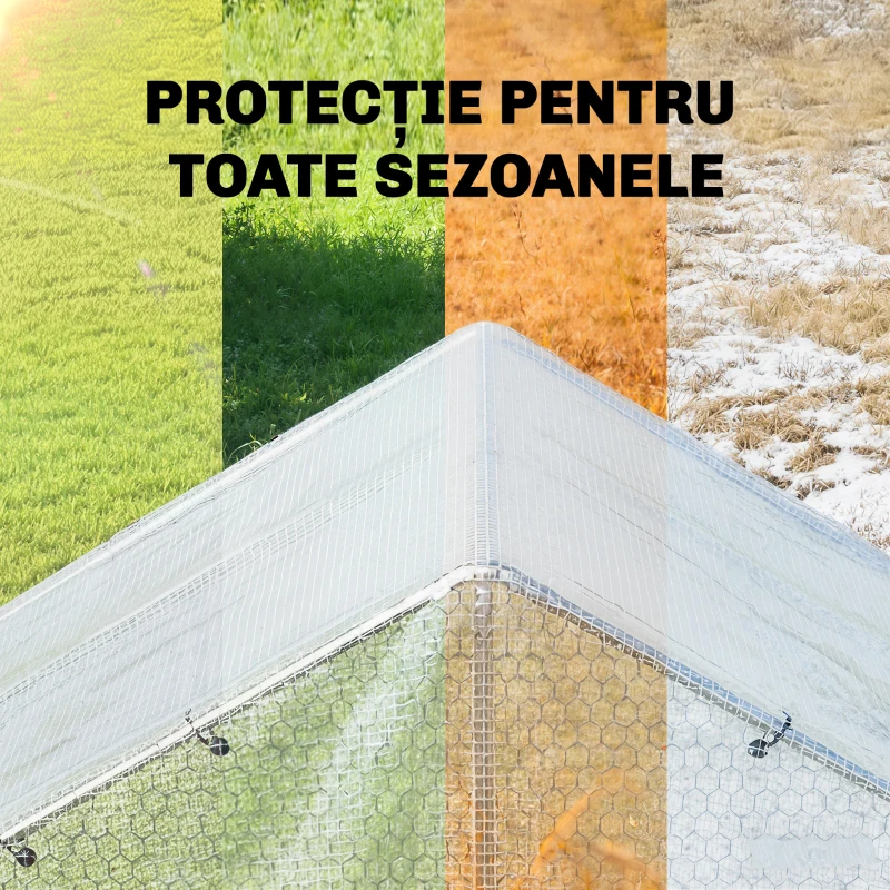 Outsunny Prelată Exterioară Impermeabilă, cu Ochiuri Reforțate, Rezistentă la UV, PE, 3x5 m, Alb