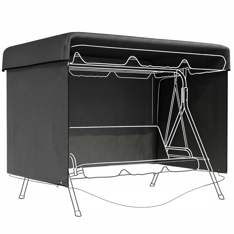 Outsunny Housse de Protection balancelle de Jardin bâche étanche dim. 2,15L x 1,55l x 1,5H m PE Noir