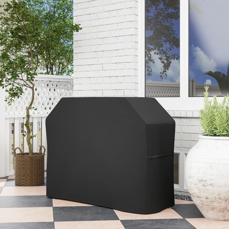 Outsunny Capa para Grelhador Proteção para Grelhador Lona Resistente às Intempéries 147x61x120 cm Preto
