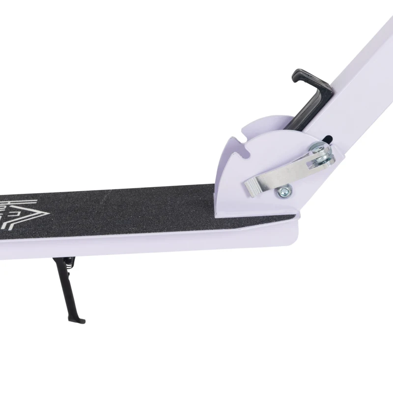 HOMCOM Patinete Plegable para Niños de 7-14 Años Scooter Infantil Manillar Ajustable en Altura de 4 Niveles con Freno Blanco