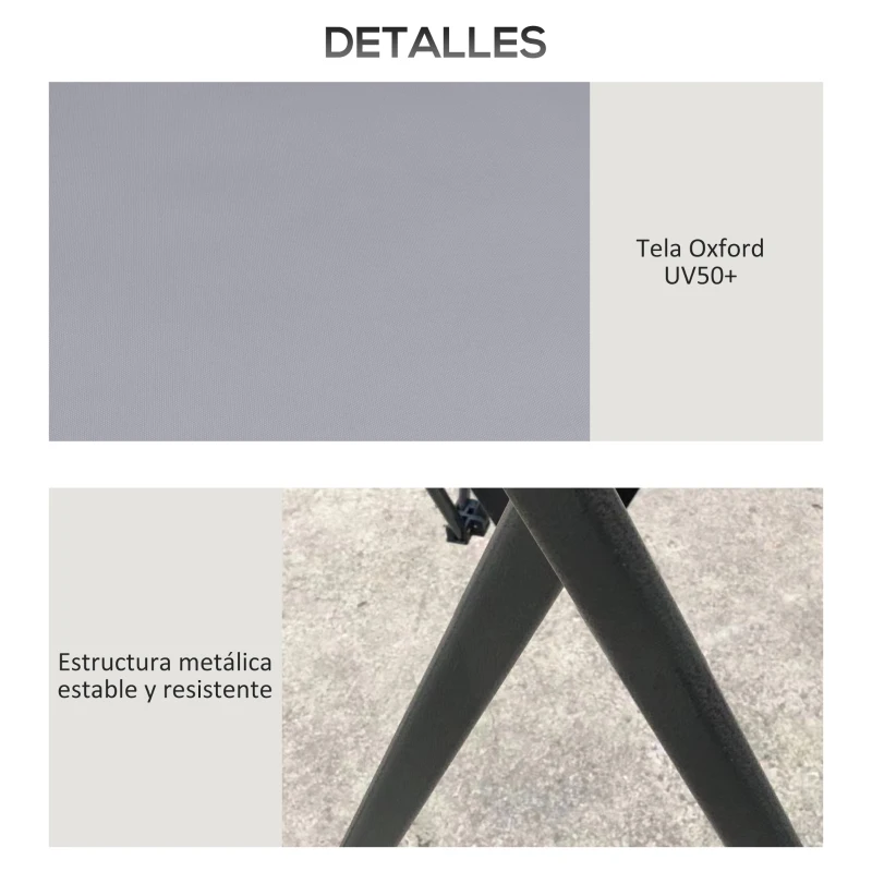Outsunny Carpa Plegable Pop-up con Altura Ajustable Protección UV50+ Doble Techo y Mosquiteras 4x4x2,8 m Gris Claro