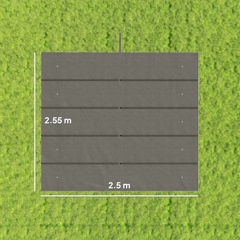 Outsunny Retractable Pergola Cover, 2.55 x 2.5 m Replacement Canopy Fabric for 3 x 3 m Frame, Roof Top Only, Light Grey
