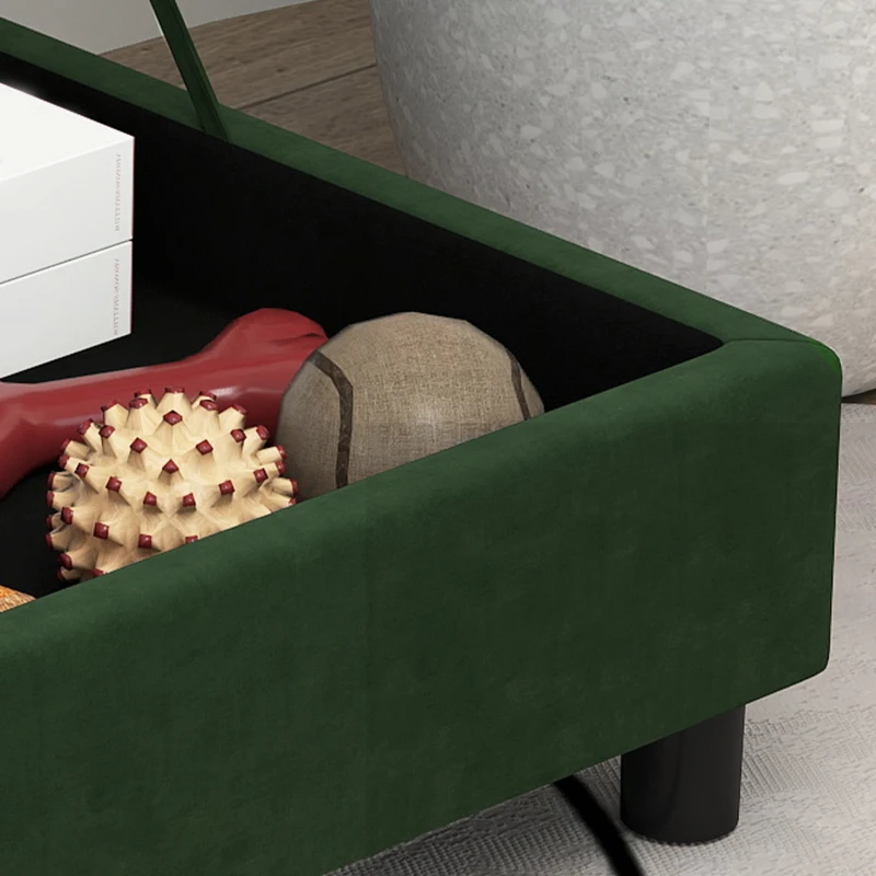 PawHut Sofá para Cão e Gato com Baú de Armazenamento Estilo Moderno Assento Removível 76x45x43 cm Verde