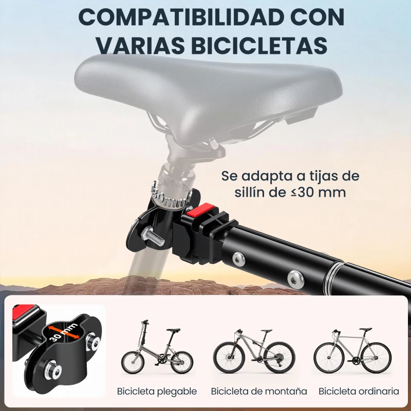 HOMCOM Remolque de Bicicleta 40 kg Cubierta de Tela Oxford con Reflectores y Marco de Acero 144x59x80 cm Azul