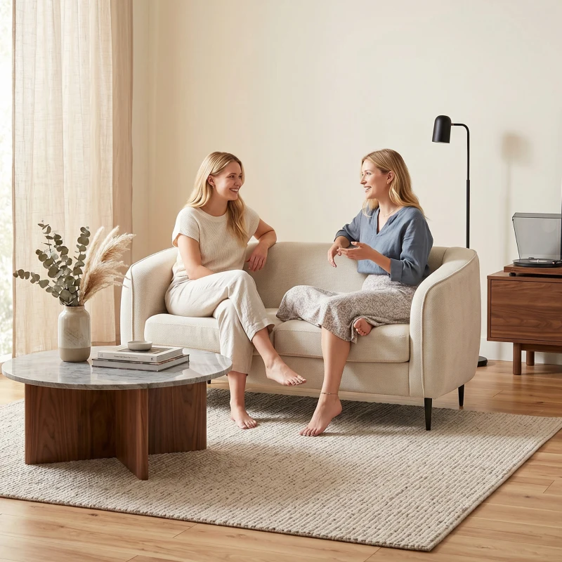 HOMCOM Canapé 2 places en velours, canapé de salon moderne 160 cm, assise large rembourrée, coussin épais à ressorts, beige